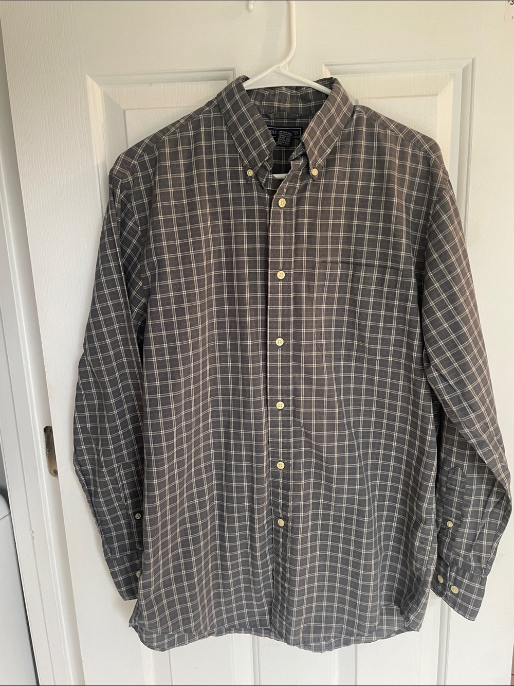 Saddlebred Gray Plaid Button-Down Shirt